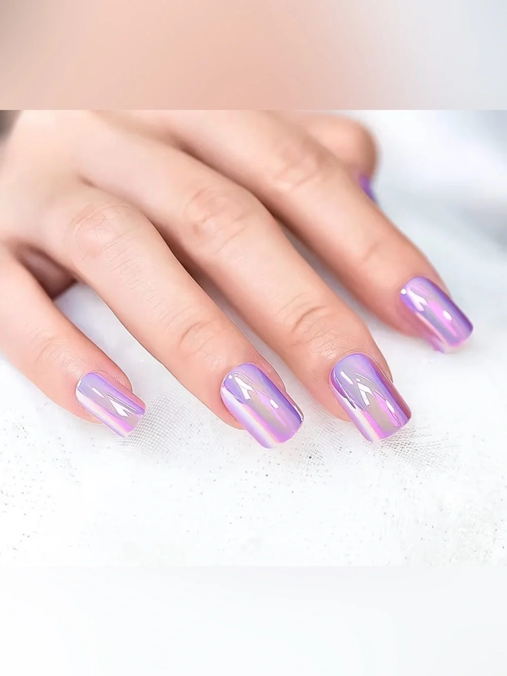 Iridescent Lavender Press-On Nails